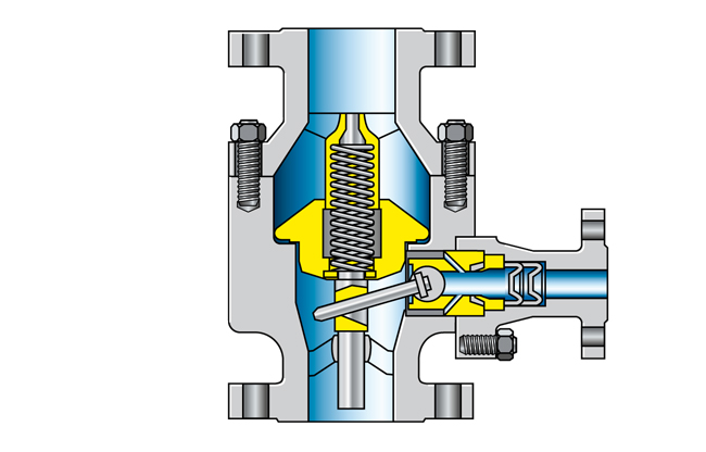 Fig. 1 Lift check valve: Automatic recirculation valve with bypass