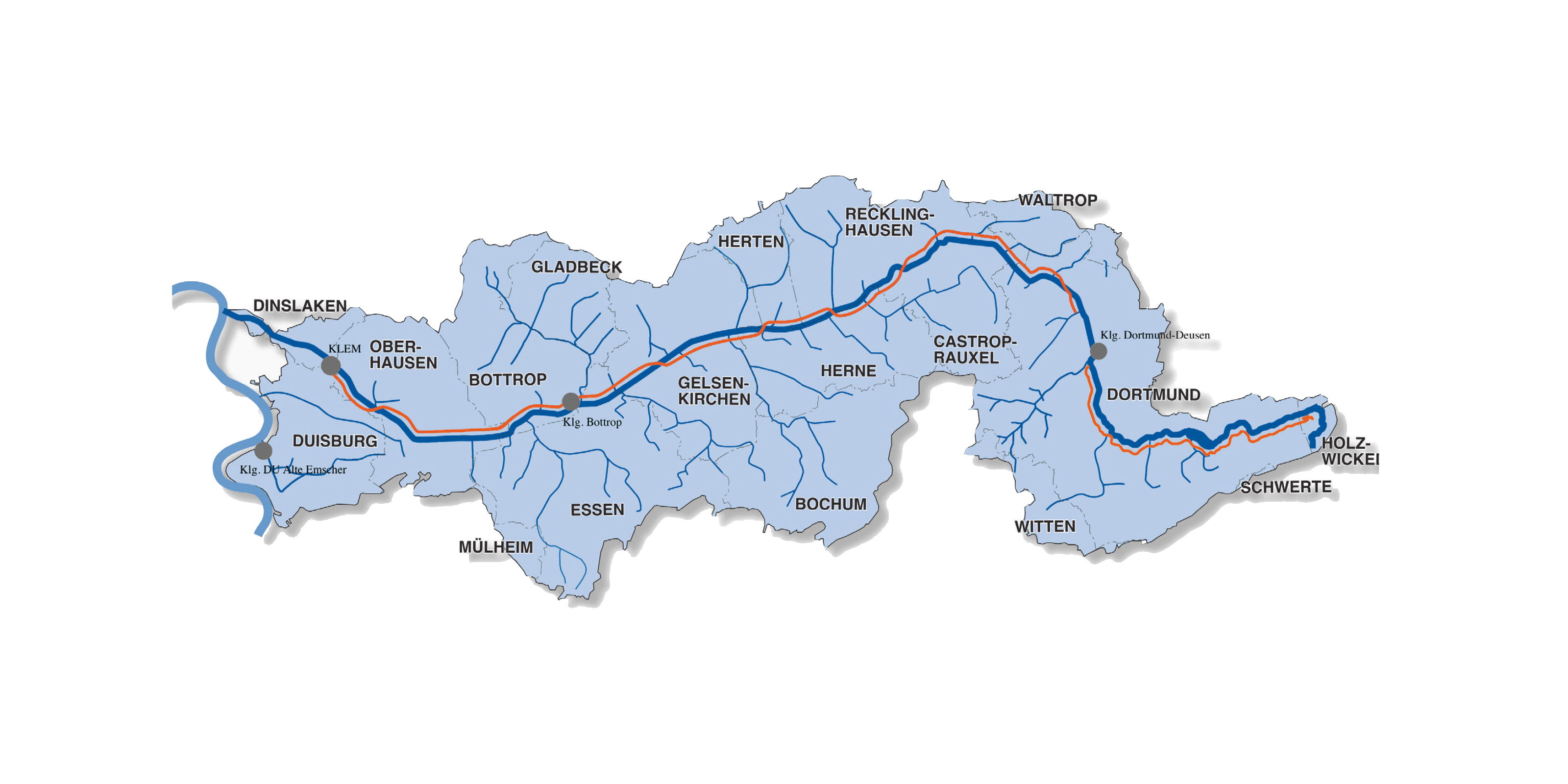 Emscher waste water sewer, Emscher canal